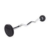 Rubber Coated Fixed Curl Barbell, 20lb